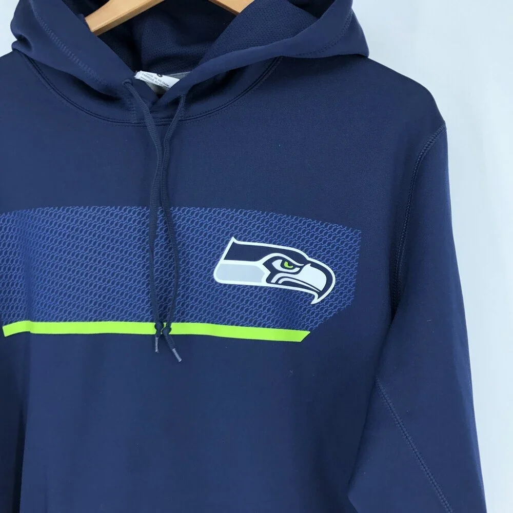 Nike Therma-Fit Seattle Seahawks Pull Over Hooded Sweatshirt Size Large Unisex